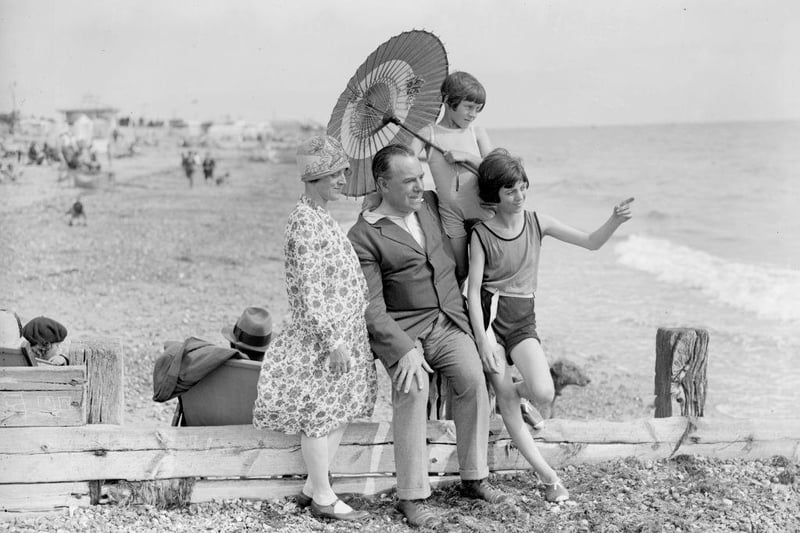 Fred Montague and his family enjoy the beach.