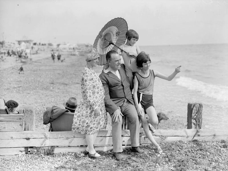 Fred Montague and his family enjoy the beach.