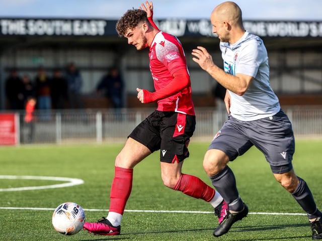 Action from Eastbourne Borough's 2-0 Ntional League South win against Slough Town at Priory Lane