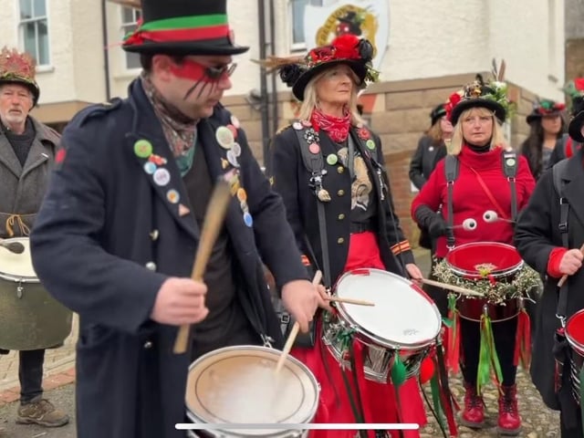 Drummers performing at the Scallop Festival
