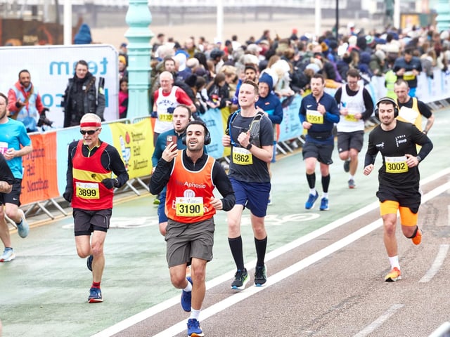 Action at the Brighton Half Marathon