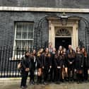 Our students and staff at Downing Street.