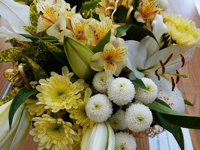Floral art on display at the annual flower show, winning second prize