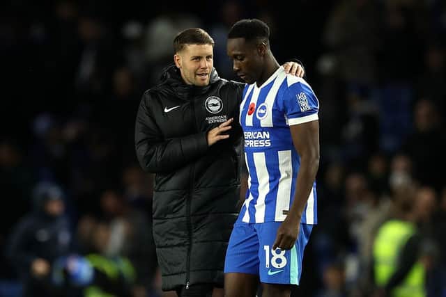 Fabian Hurzeler paid tribute to Danny Welbeck, ahead of the striker's first meeting with Brighton since leaving the club for Chelsea. (Photo by Richard Pelham/Getty Images)