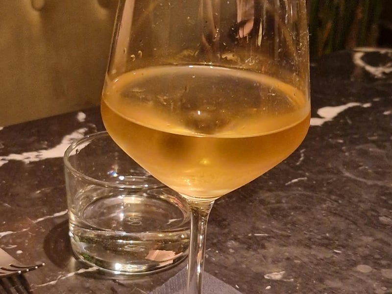 My wife prefers sweeter drinks, so she enjoyed a delicious dessert wine alongside her steak.