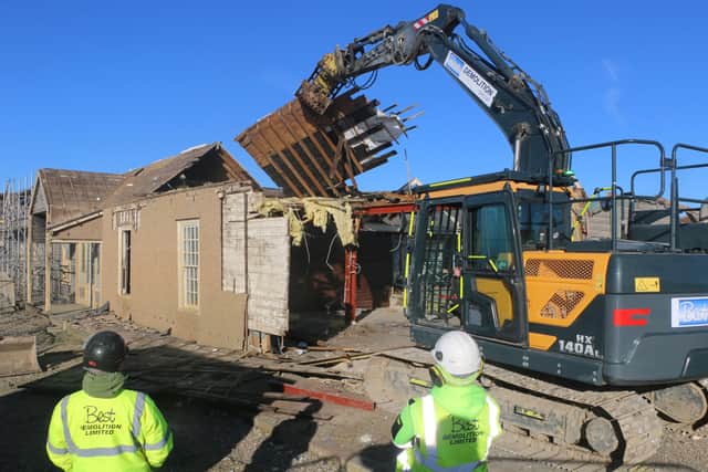 Demolition works at the ‘iconic’ Birling Gap Hotel café have continued. Picture: Andrew Diack