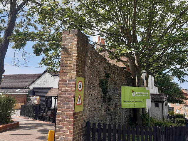 Our route takes us right around the outside of the Emmaus site, going past the entrance