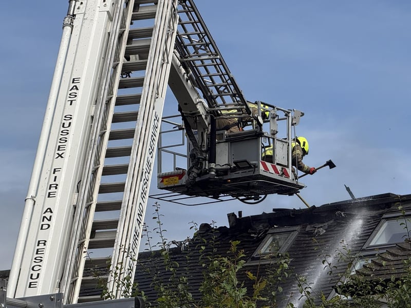 A fire engine at Gander Hill in Haywards Heath. Photo: Sussex News and Pictures