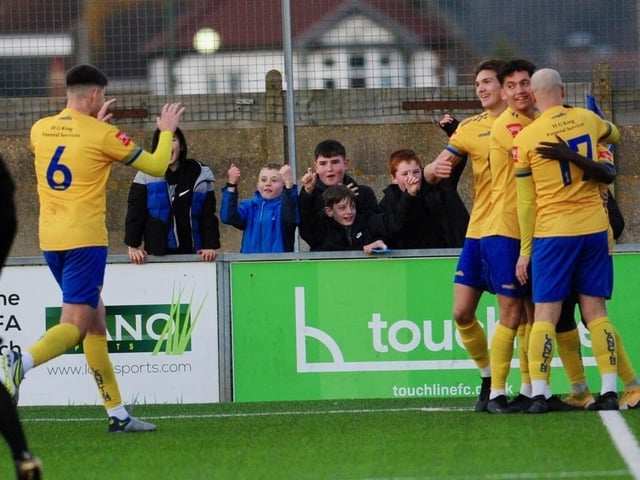 Action from Lancing's 3-1 win over Sevenoaks in the Isthmian south east division