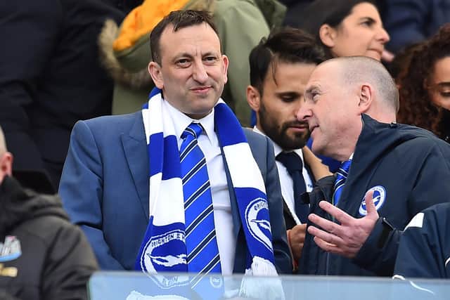 This is Brighton’s sixth consecutive season in the top flight, having previously gone 34 years without playing in England’s top division. (Photo credit should read GLYN KIRK/AFP via Getty Images)