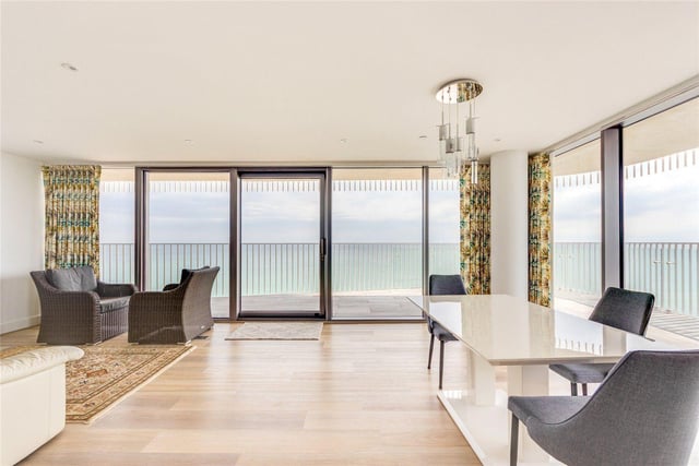 This stunning, three-bed, sixth-floor beachfront apartment offers incredible views. The property is on the market with Michael Jones and Company with a guide price of £1,075,000