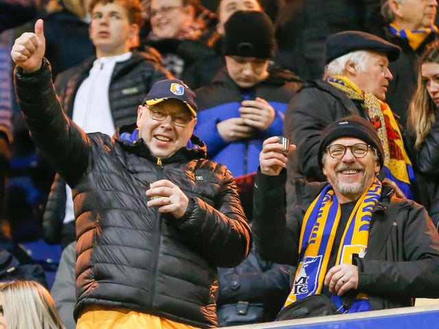Mansfield Town fans ahead of the 2-1 win over Exeter City.