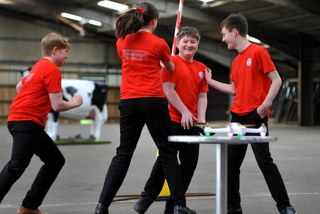 The 2022 Mid Sussex STEM Challenge launches on September 16. Pictured: Downlands students completing their drone for the 2019 challenge