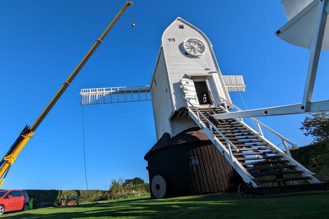 Jill Windmill in Clayton, Sussex, had her sweeps reattached on Saturday, October 8