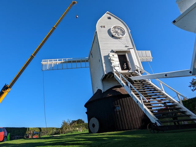 Jill Windmill in Clayton, Sussex, had her sweeps reattached on Saturday, October 8