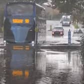 The bus driving through the flooded road. Picture: urban rot/YouTube