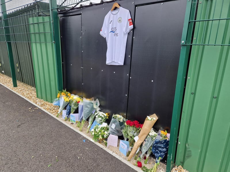 Tributes at Oaklands Park after the death of Billy Vigar