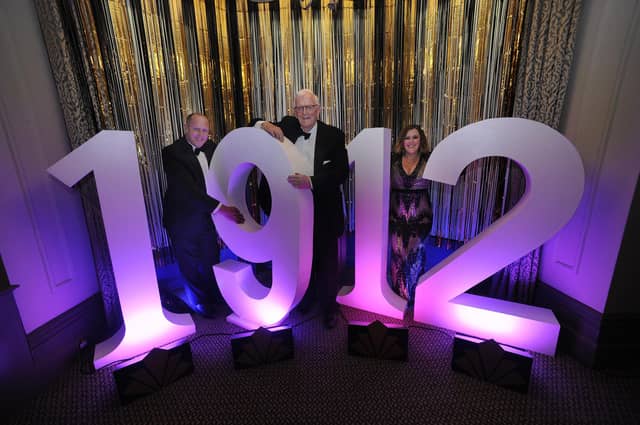 James Bowker, Mr E Lewis and Catherine Clifford at the Lansdowne Hotel's celebration