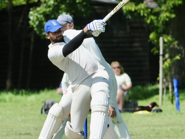 Action from Goring CC v Pagham CC in Division 3 West of the Sussex Cricket League