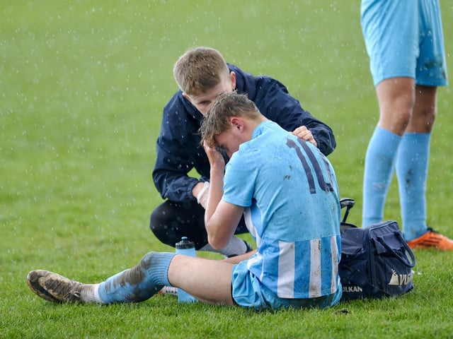 Action from Worthing United's 2-2 draw with Wick in the SCFL Division 1