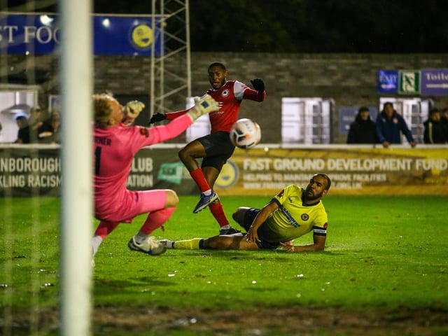 Action from Eastbourne Borough's draw at Farnborough