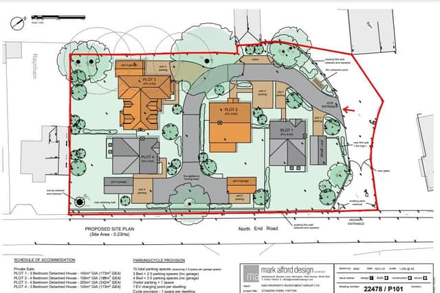 How the homes could be placed on the paddock land at Yapton