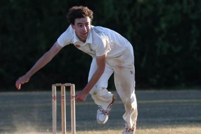 Dom Morgan bowling for Lindfield