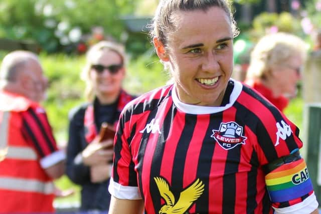 Rhian Cleverly is one of a number of Lewes Women's players to agree to stay for the 23-24 season | Picture: James Boyes