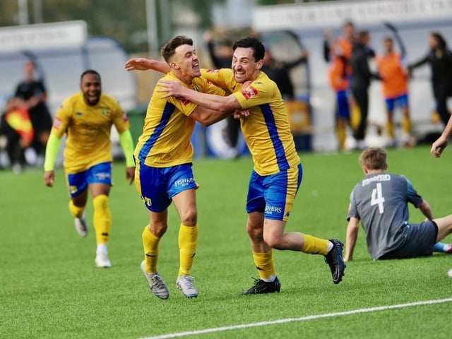 Action and goal celebration's from Lancing's win over Three Bridges