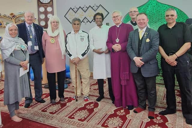 Community Leaders celebrating Iftar at Bexhill-on-Sea Mosque.