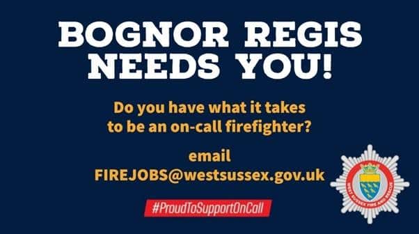 Bognor Regis Fire Station is calling our for retained firefighters