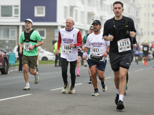 Medals, top 3s, sponsors and a variety from the course of this year's Eastbourne Half Marathon