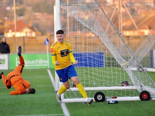 Action from Lancing's 3-1 win over Sevenoaks in the Isthmian south east division