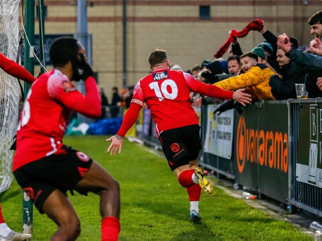 Action and goal celebrations from Eastbourne Borough's fine 3-1 win at Dulwich Hamlet in National League South