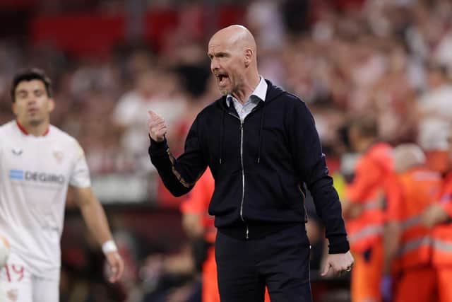 Erik ten Hag has called on Manchester United to ‘bounce back’ in Sunday’s FA Cup semi-final against Brighton & Hove Albion following their disastrous UEFA Europa League exit at Sevilla. Picture by Gonzalo Arroyo Moreno/Getty Images