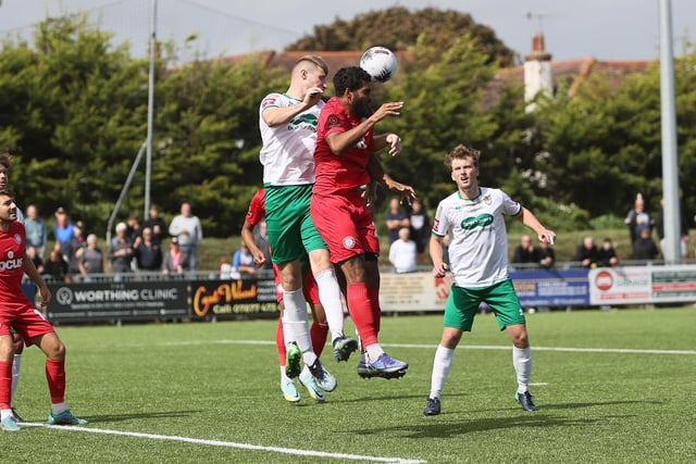 Action from Worthing FC's home friendly with Bognor Regis Town