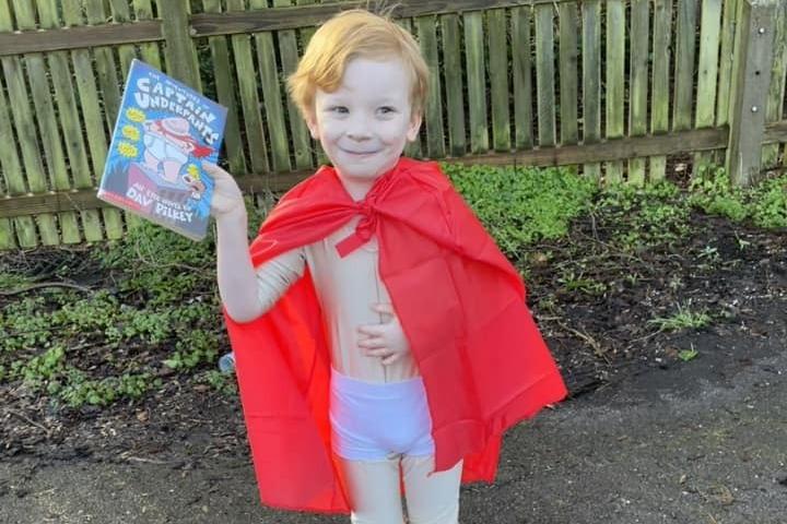 Hanna Loula sent in this picture of Albie as Captain Underpants