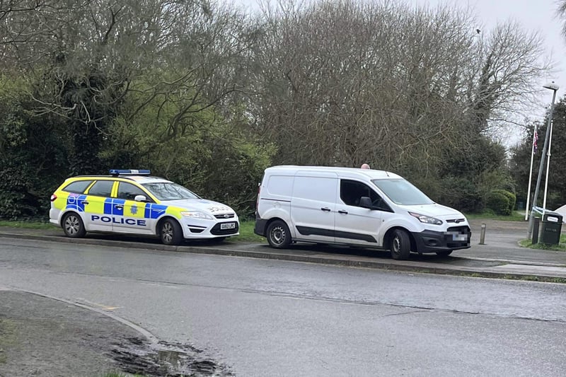 Sussex Police were spotted at a cordoned off area of Meridian Way in Peacehaven on Tuesday, March 19