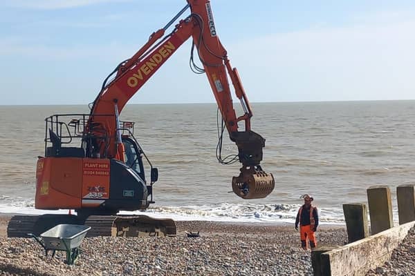 Contractors are already progressing with their work to improve Worthing’s coastal defences. Worthing Borough Council posted photos, on Facebook, of the ongoing work on the seafront, near Beach House Grounds.