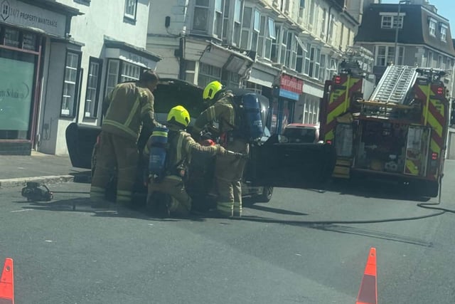 Emergency services called to vehicle fire in Eastbourne
