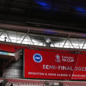 The Albion are aiming to reach their second-ever FA Cup final when they face Erik ten Hag’s side at Wembley, knowing a victory will book them a spot in the coveted match on June 3 against Manchester City. (Photo by Mike Hewitt/Getty Images)