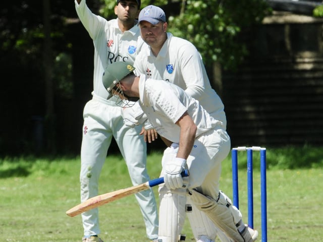 Action from Goring CC v Pagham CC in Division 3 West of the Sussex Cricket League