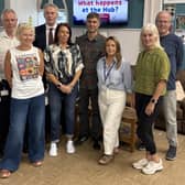 The High Sheriff of West Sussex Gary Shipton visits Turning Tides' hub at Littlehampton and chats to trustees, leaders, team members, volunteers, and those enjoying a breakfast there. Photo: contributed