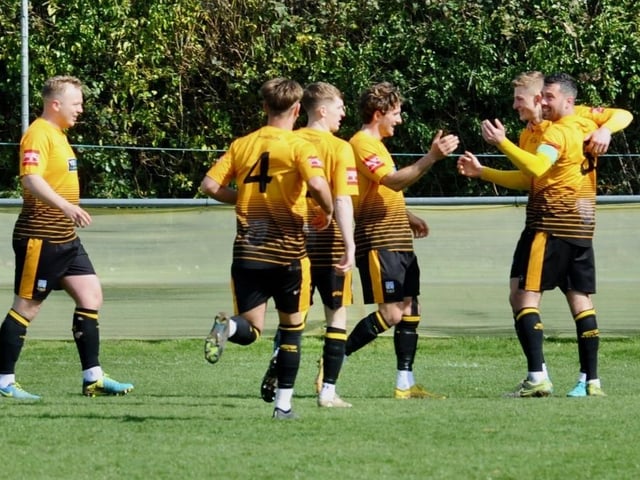 Action from Littlehampton Town's 1-1 draw with Lancing in theIsthmian south east division at The Sportsfield