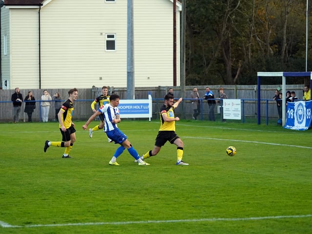Match action from Saturday's drawn West Sussex derby between Haywards Heath Town and Chichester City in the Isthmian South East
