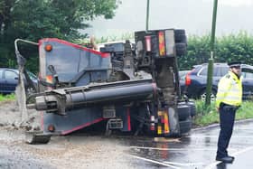 West Sussex Fire & Rescue Service said they were called at 8.12am on Thursday, July 27, to reports of a road traffic collision involving a heavy goods vehicle on the A24 southbound at Findon