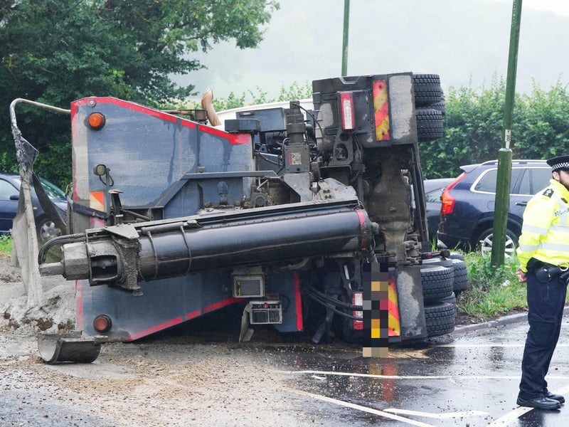 West Sussex Fire & Rescue Service said they were called at 8.12am on Thursday, July 27, to reports of a road traffic collision involving a heavy goods vehicle on the A24 southbound at Findon