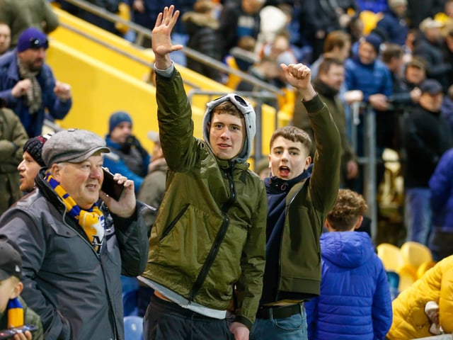 Mansfield Town fans ahead of the 2-1 win over Exeter City.