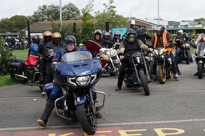 Motorbikes and cars at West Rise junior school in Eastbourne on Saturday, August 12