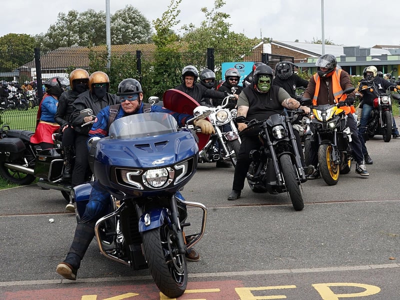 Motorbikes and cars at West Rise junior school in Eastbourne on Saturday, August 12